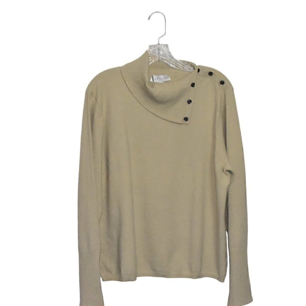Doncaster long Sleeve Button Turtleneck Pullover Sweater Top Size XL